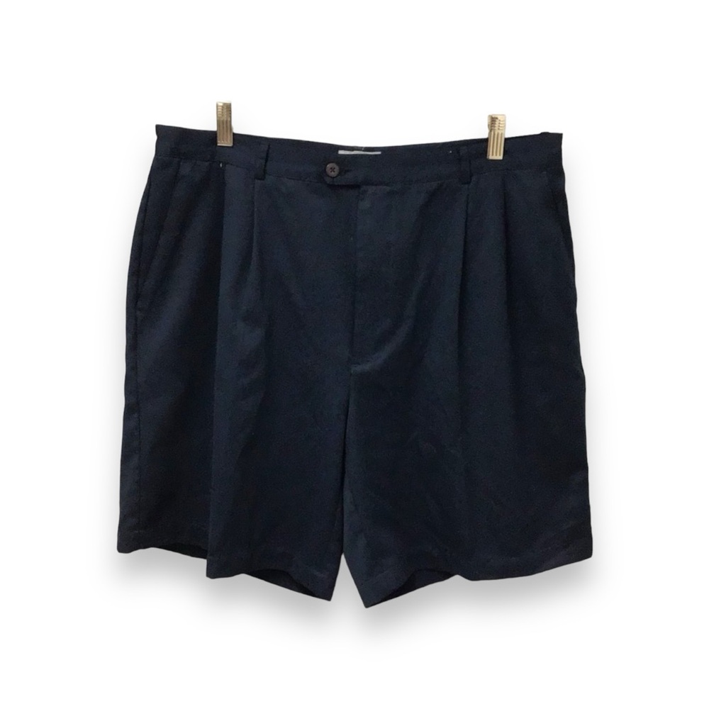 Windham Pointe Vintage Mens 8” Pleated Front Casual Golf Short, Navy, size 38